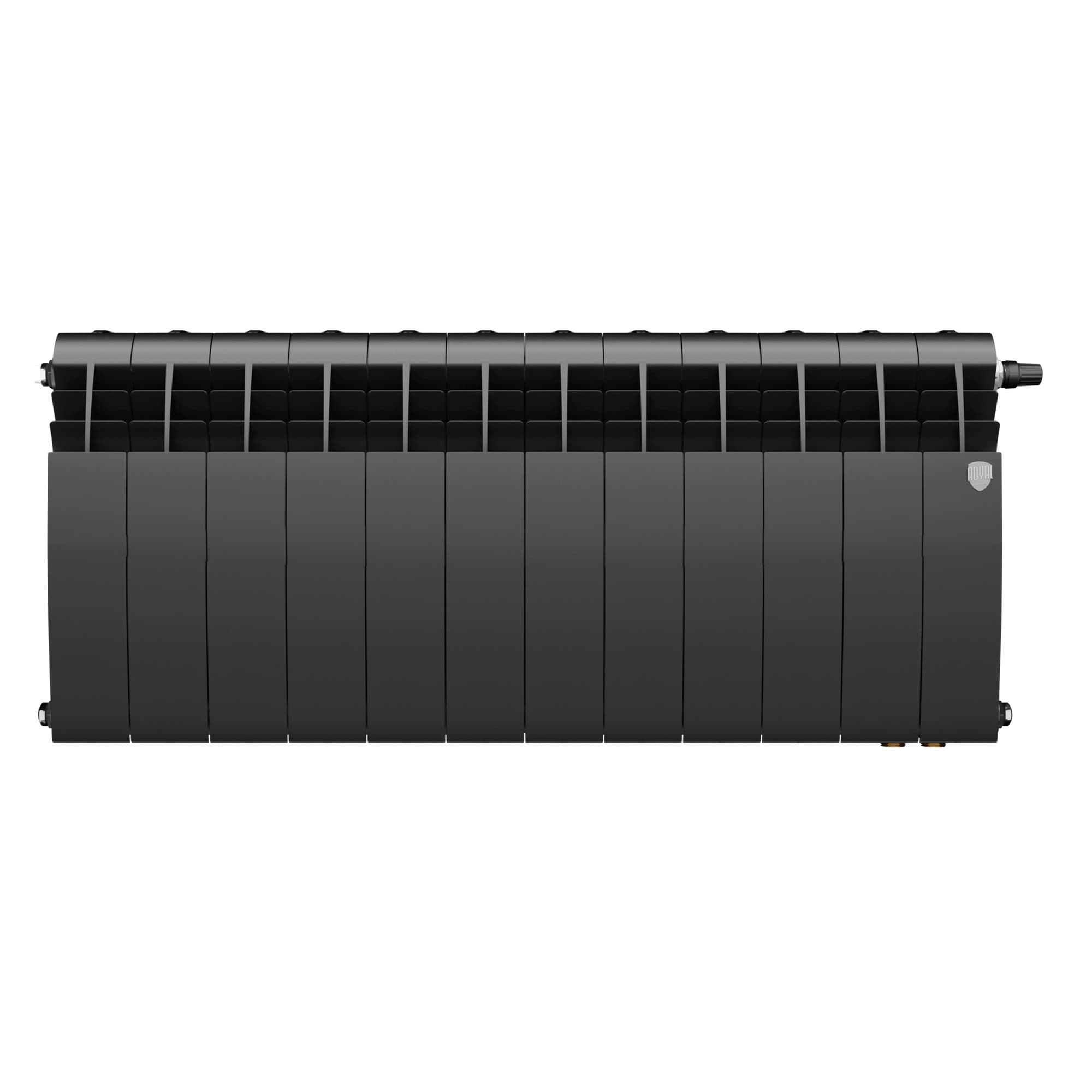 Радиатор биметаллический Royal Thermo BILINER B 350 Чёрный VR80 - 12 секц. — фото 2