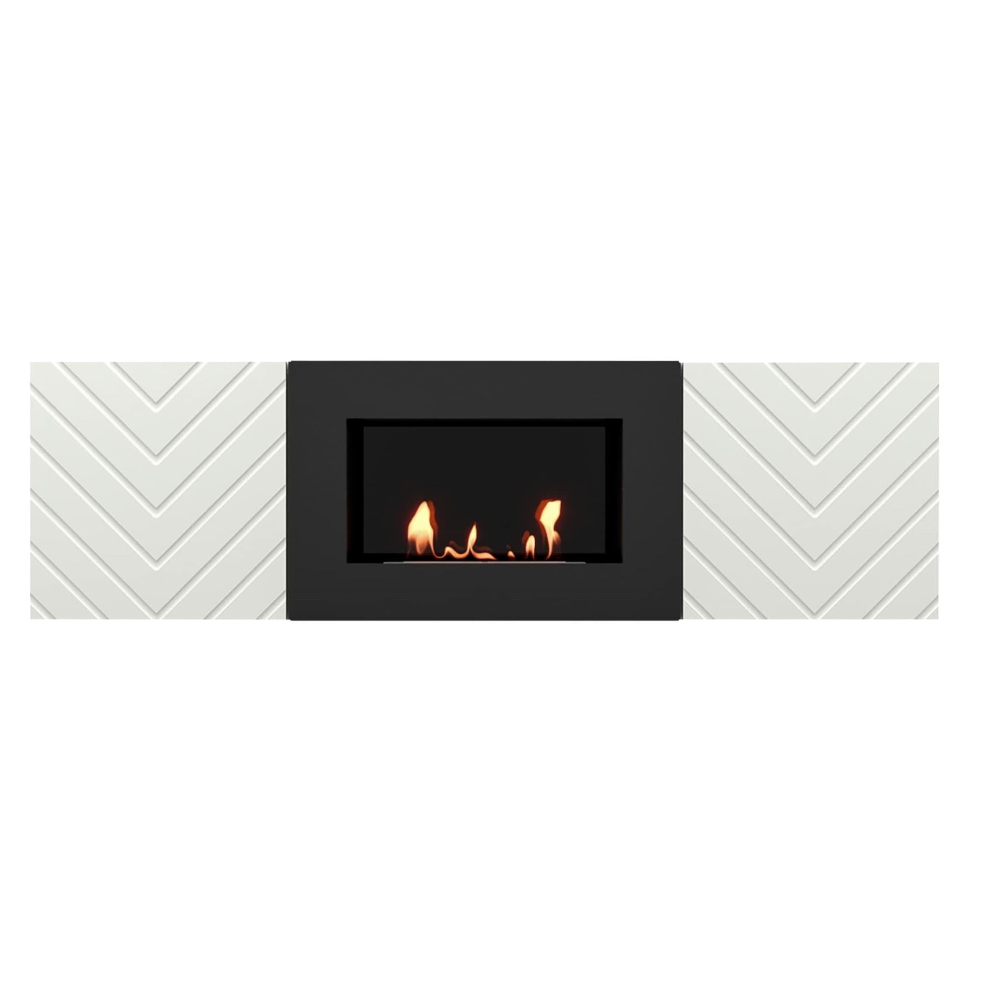 Каминокомплект:Тумба с биокамином Firelight BFP/P-1400V белая+набор керамических дров ель — фото 2