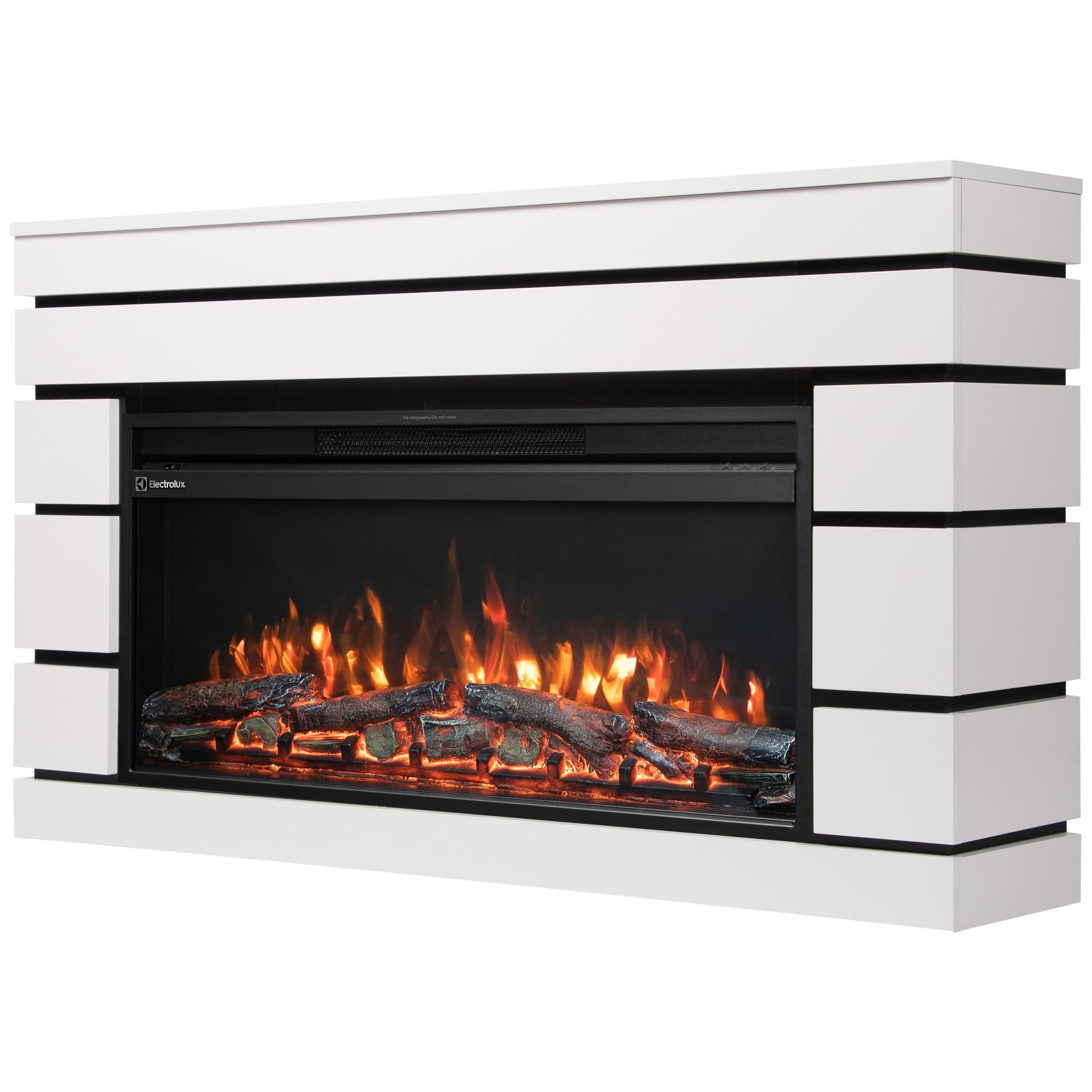 Каминокомплект: Очаг Electrolux EFP/P-3620LS, портал Moderno 36 белый, черный, р/в