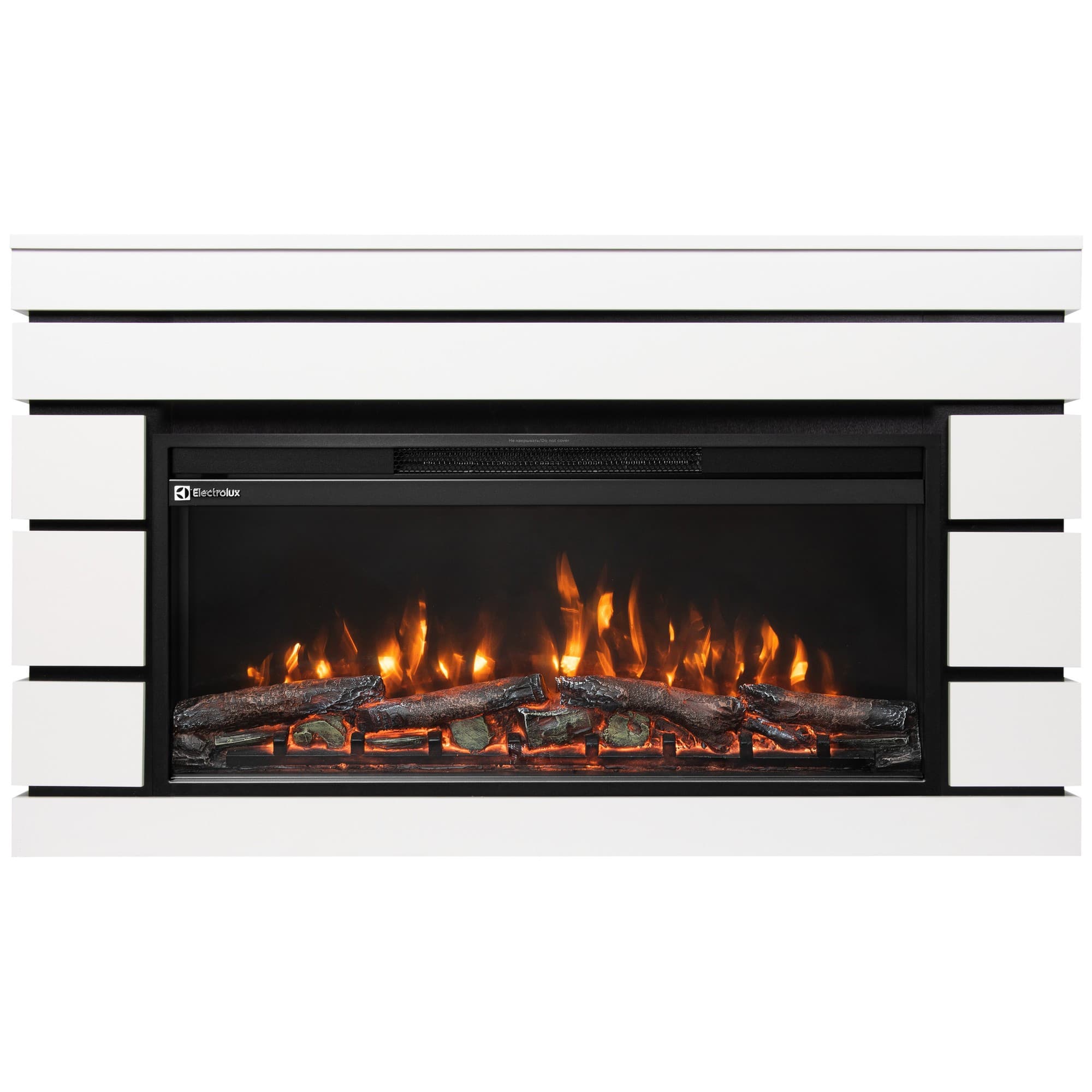 Каминокомплект: Очаг Electrolux EFP/P-3620LS, портал Moderno 36 белый, черный, р/в — фото 2
