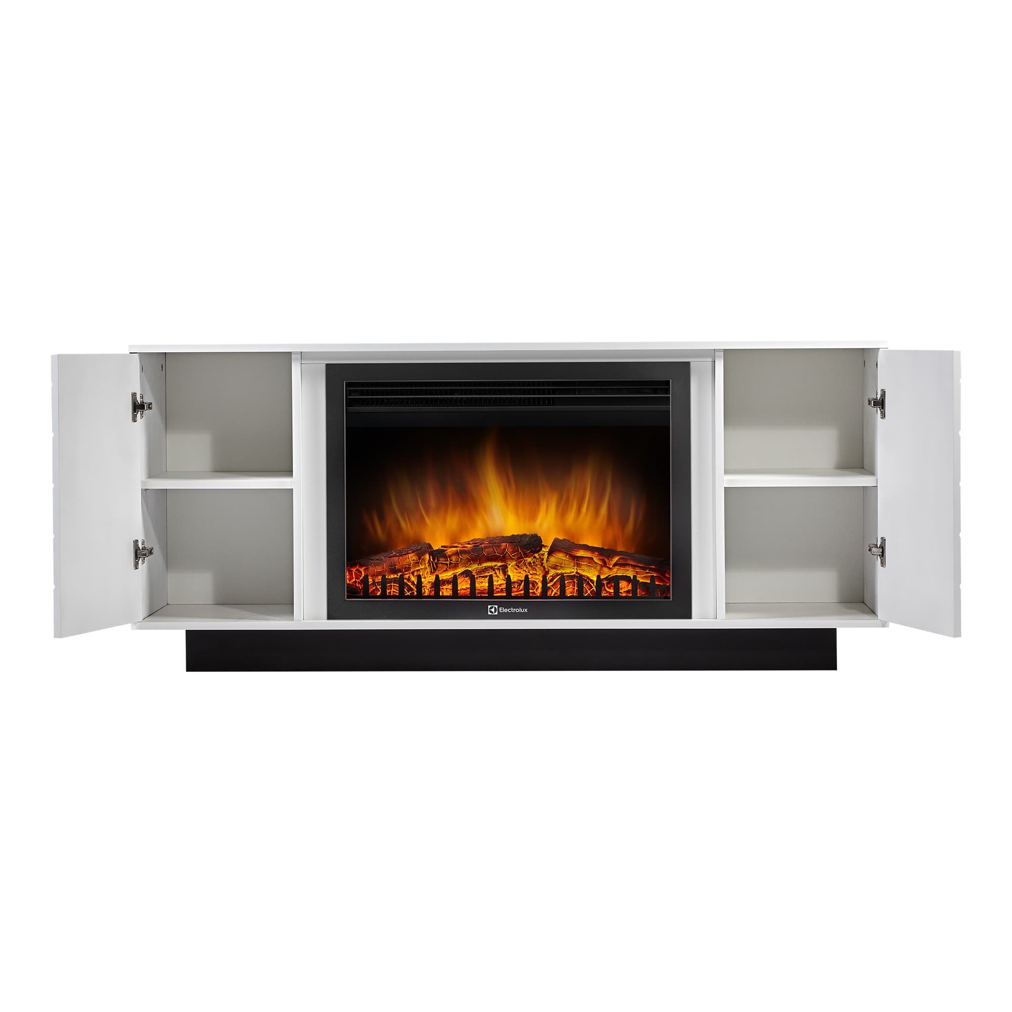 Каминокомплект: Очаг Electrolux EFP/P-3020LS N, портал Como 30 белый, черный, р/в — фото 3