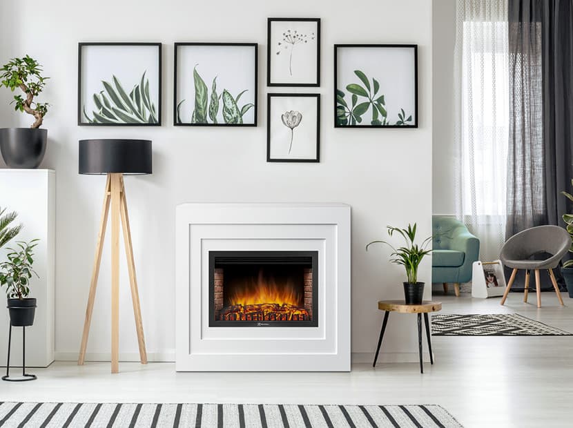 Каминокомплект:Очаг Electrolux EFP/P-2520LS с порталом Cubo 25 белый — фото 3