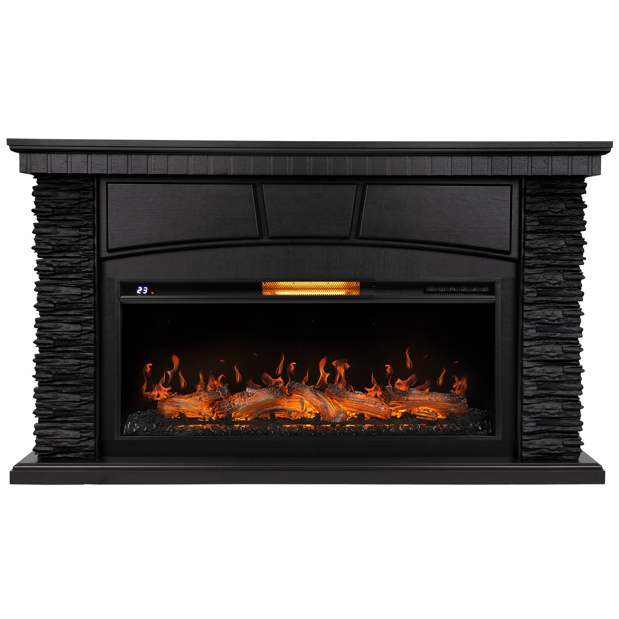 Каминокомплект: Очаг Royal Thermo Aurora RTFP/P-AR40LS, портал Porto 42/40/36 камень чер. шп. венге — фото 2