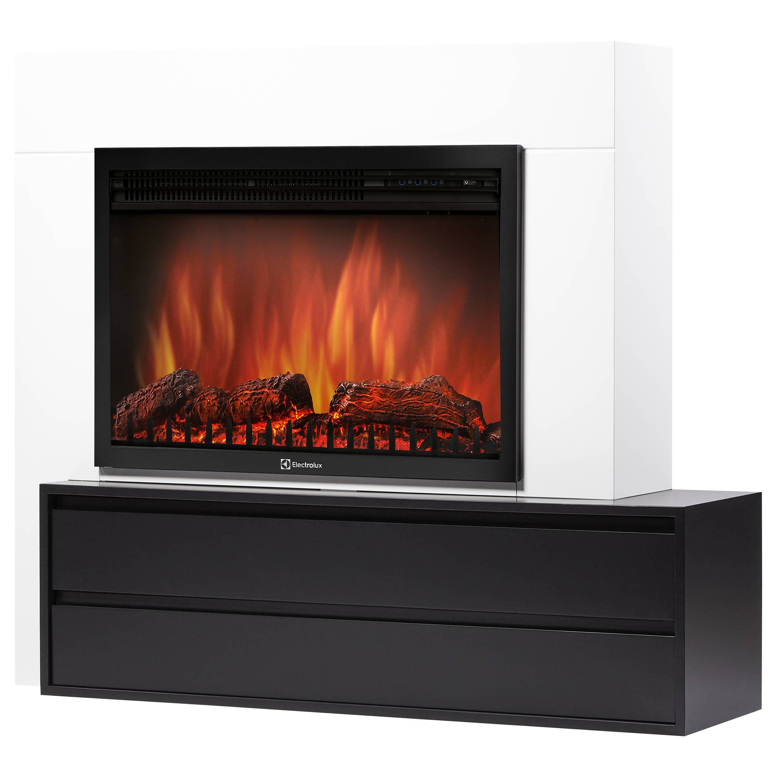 Каминокомплект: Очаг Electrolux EFP/P-3020LS N, портал Combi 30 белый, черный, р/в — фото 5