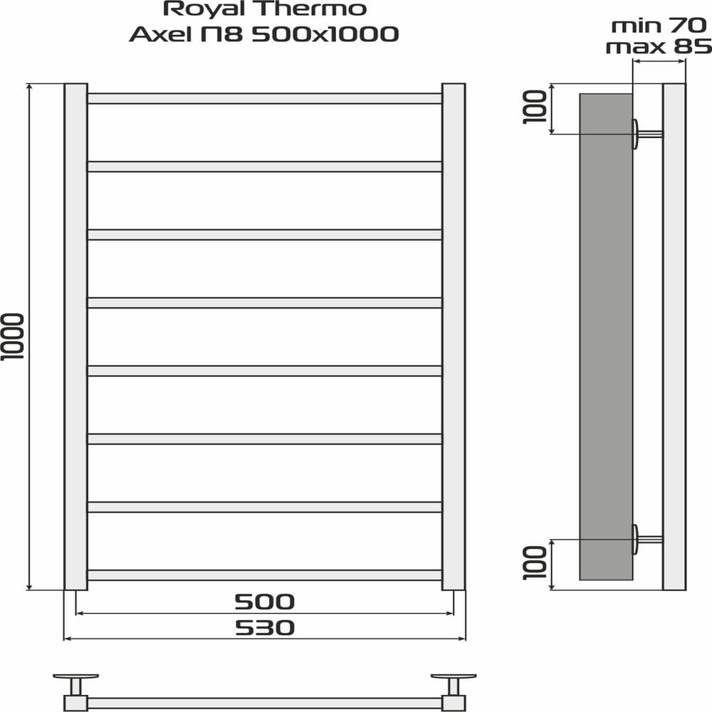 Полотенцесушитель Royal Thermo Axel П8 500х1000 белый — фото 4
