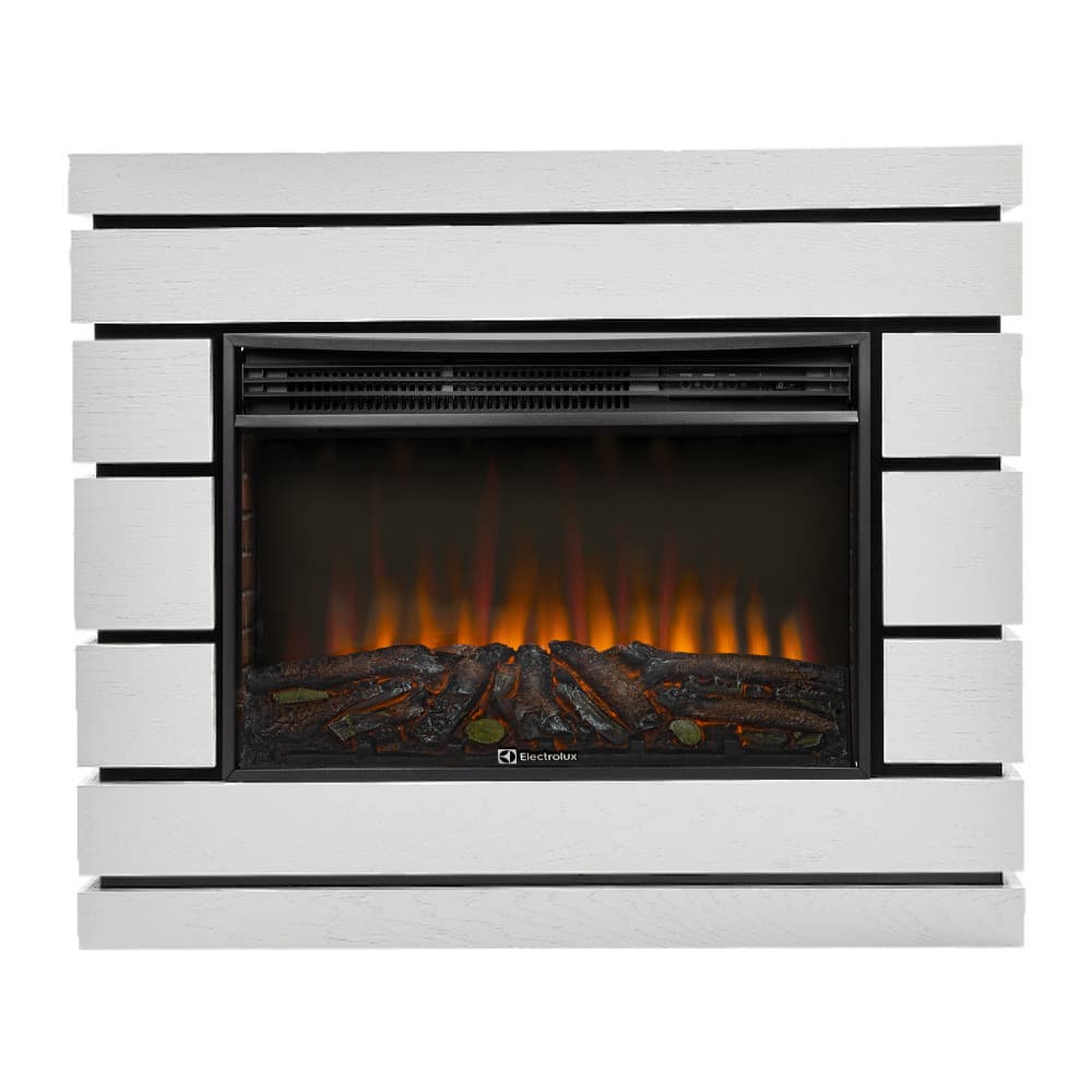 Каминокомплект: Очаг Electrolux 3320RLS N, портал Moderno 30 шпон белый дуб — фото 2