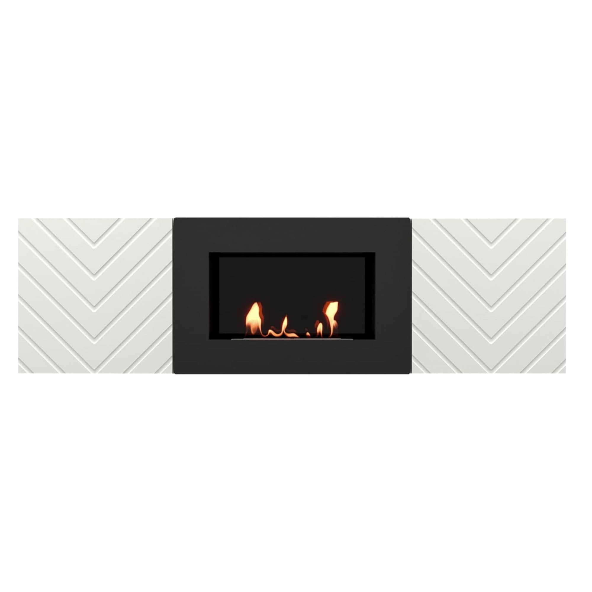 Каминокомплект:Тумба с биокамином Firelight BFP/P-1400V белая+набор керамических дров береза
