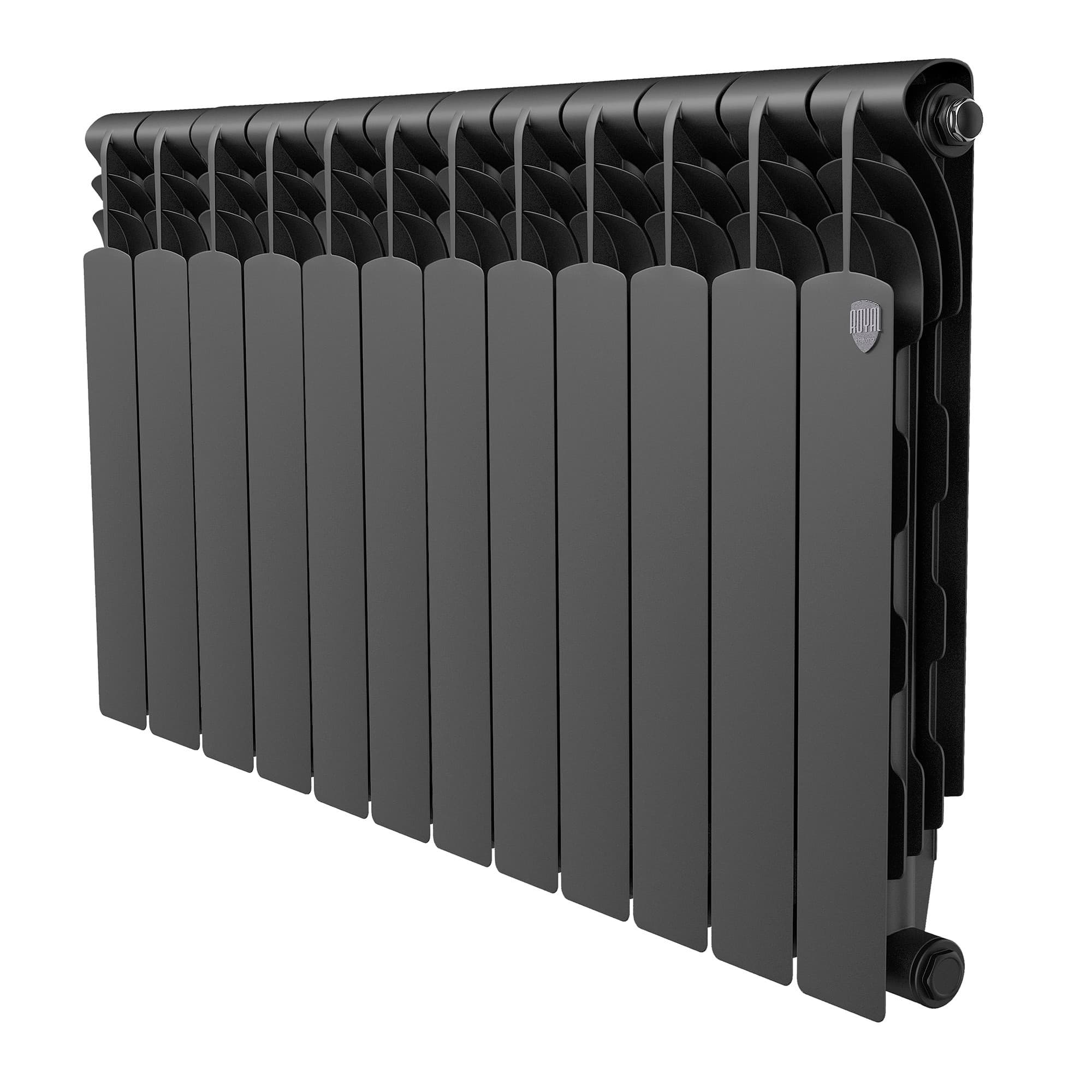 Радиатор биметаллический Royal Thermo Revolution B 500 Чёрный – 12 секц.