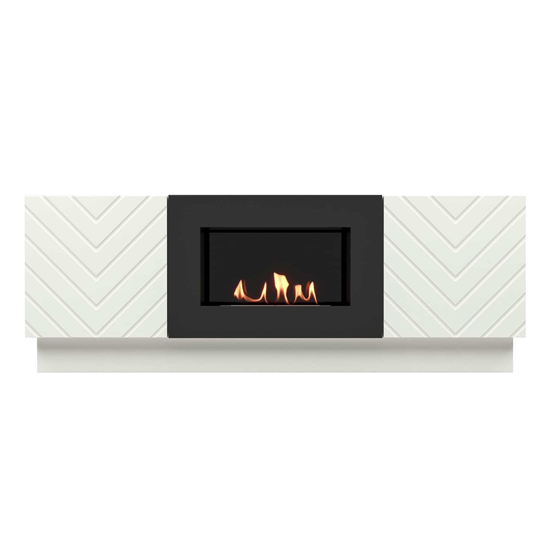 Каминокомплект:Тумба с биокамином Firelight BFP/P-1400V белая+набор керамических дров береза — фото 4