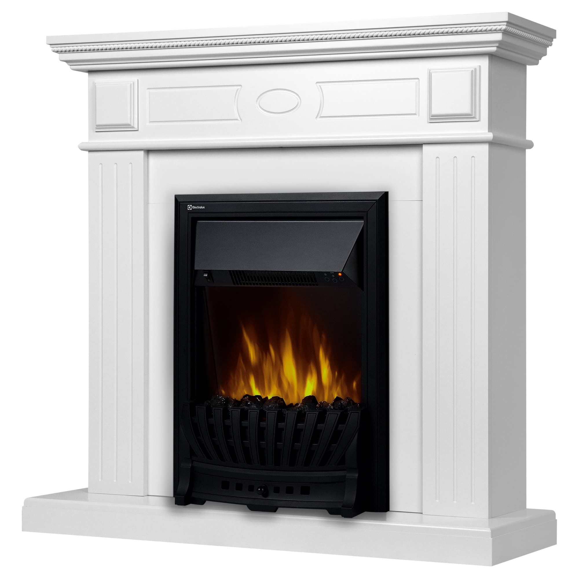 Каминокомплект: Очаг Electrolux Classic EFP/P-1020LS, портал Bianco Classic белый